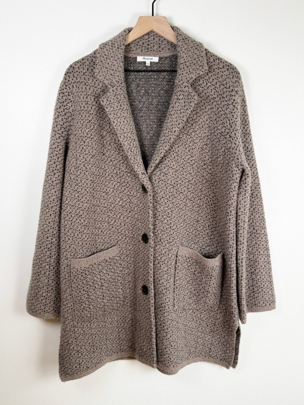 Madewell Bird's-Eye Sweater Coat in Coziest Yarn Size S